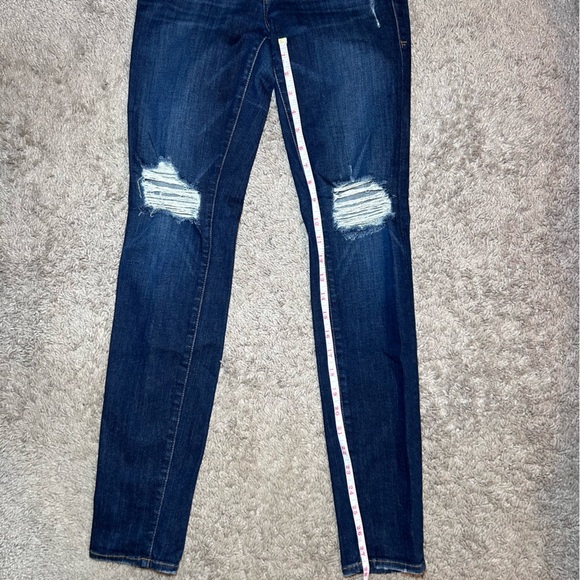 Frame Le Skinny de Jeanne dark blue distressed jeans (25) - Picture 5 of 8